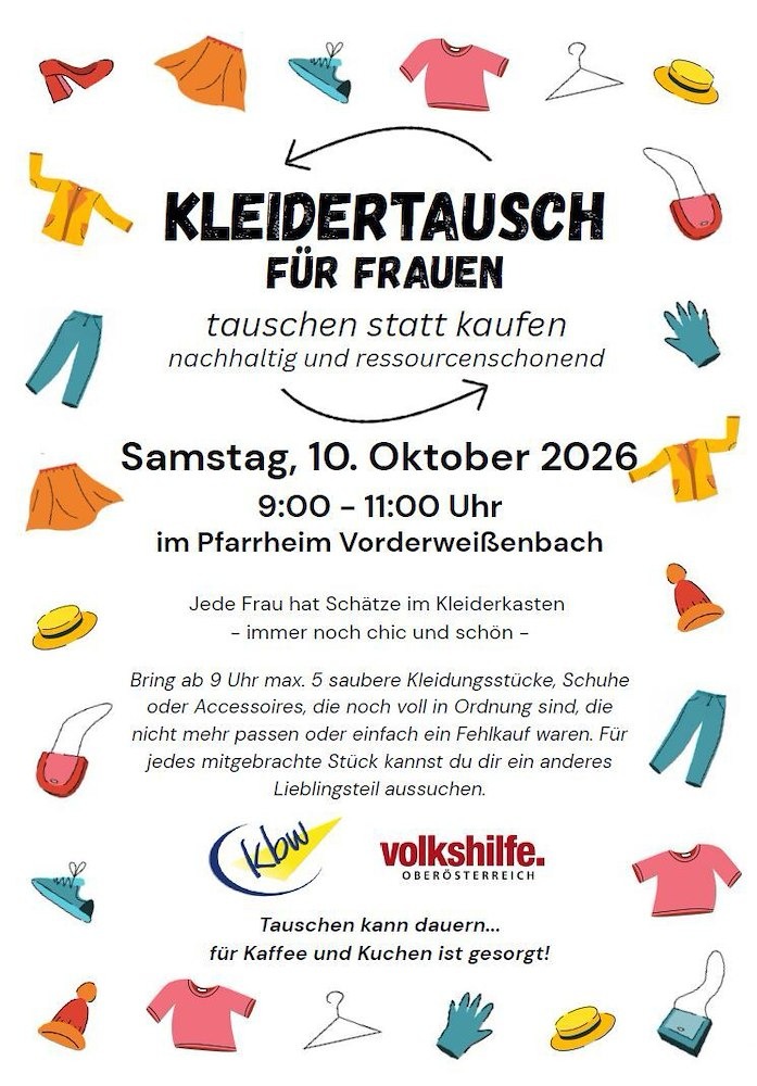 Kleidertausch Vorderweißenbach Kleidertauschparty 2026