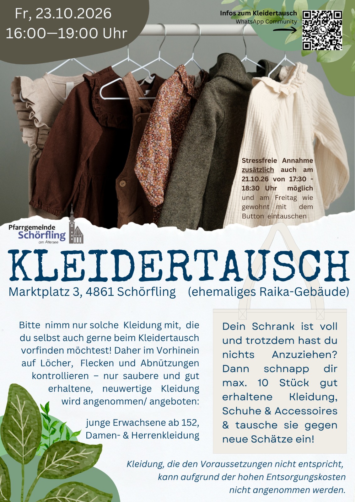 Kleidertausch Kleidertauschparty Schörfling 2026