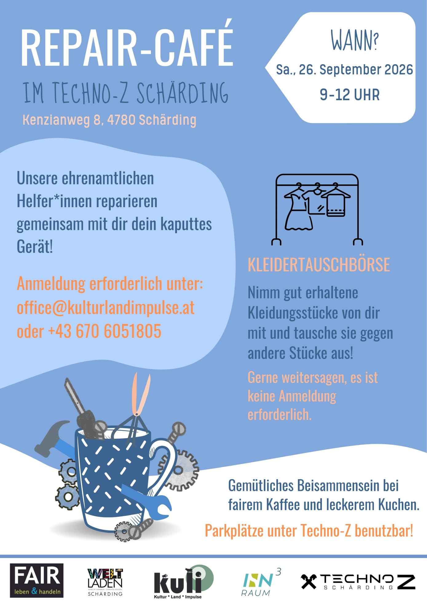 Kleidertauschbörse Kleidertauschparty Repair Café Schärding 2026
